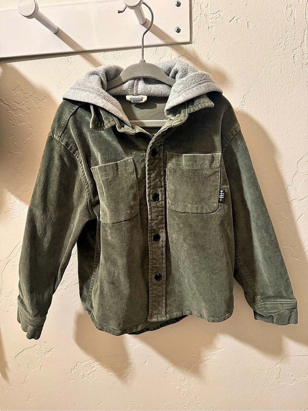 Feather 4 Arrow Hooded Corduroy Jacket, Green